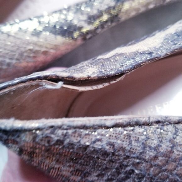 Loeffler Randall snakskin flats metallic embossed - Picture 8 of 10